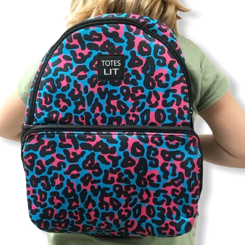 Blue Leopard Small Backpack - Drink Handlers