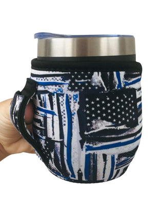Blue Line 12oz Wine Tumbler Handler - Drink Handlers