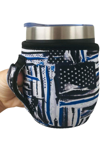 Blue Line 12oz Wine Tumbler Handler - Drink Handlers