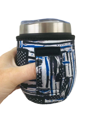 Blue Line 12oz Wine Tumbler Handler - Drink Handlers
