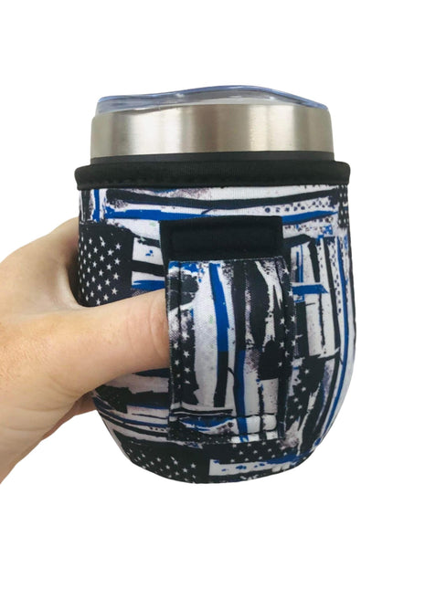 Blue Line 12oz Wine Tumbler Handler - Drink Handlers