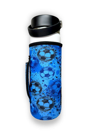 Blue Soccer 16-24oz Soda & Water Bottle / Tallboy Can Handler™ - Drink Handlers