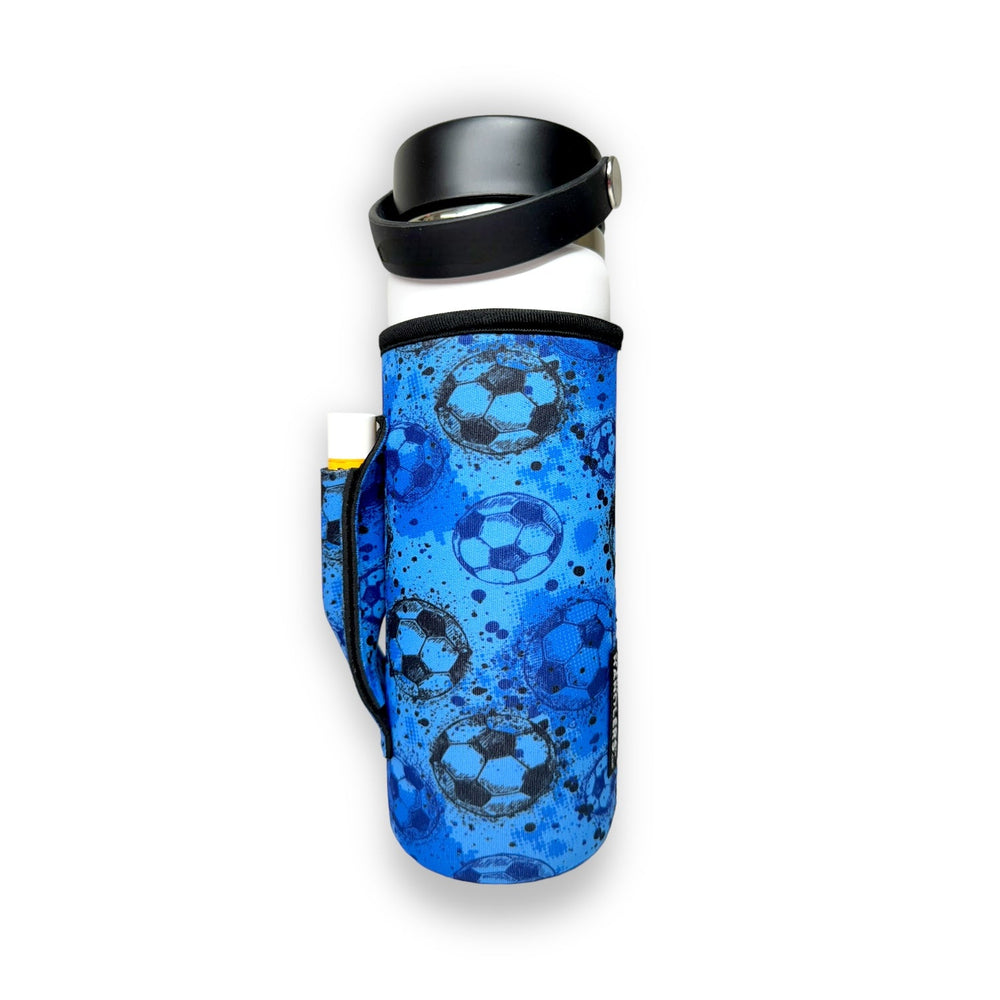 Blue Soccer 16-24oz Soda & Water Bottle / Tallboy Can Handler™ - Drink Handlers