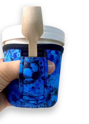 Blue Soccer Pint Size Ice Cream Handler™ - Drink Handlers
