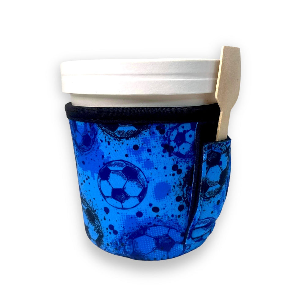 Blue Soccer Pint Size Ice Cream Handler™ - Drink Handlers