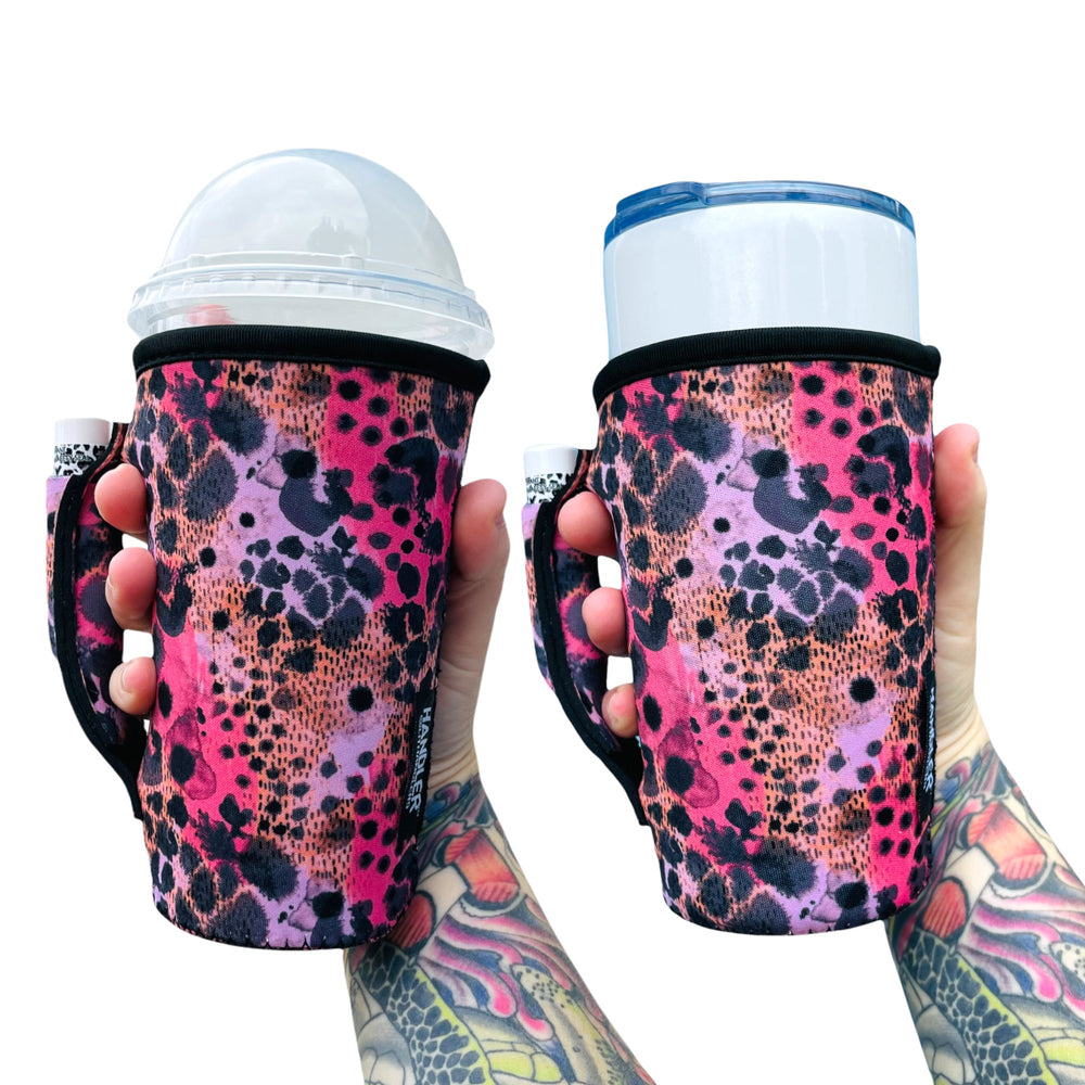 Blushing Leopard 20oz Large Coffee / Tea / Tumbler Handler™ - Drink Handlers