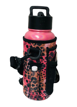 Blushing Leopard 30-40oz Tumbler Handler™ With Carrying Strap - Drink Handlers
