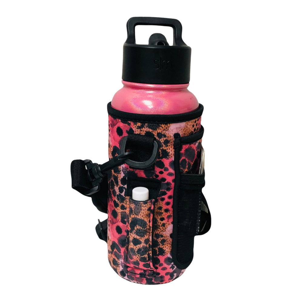 Blushing Leopard 30-40oz Tumbler Handler™ With Carrying Strap - Drink Handlers