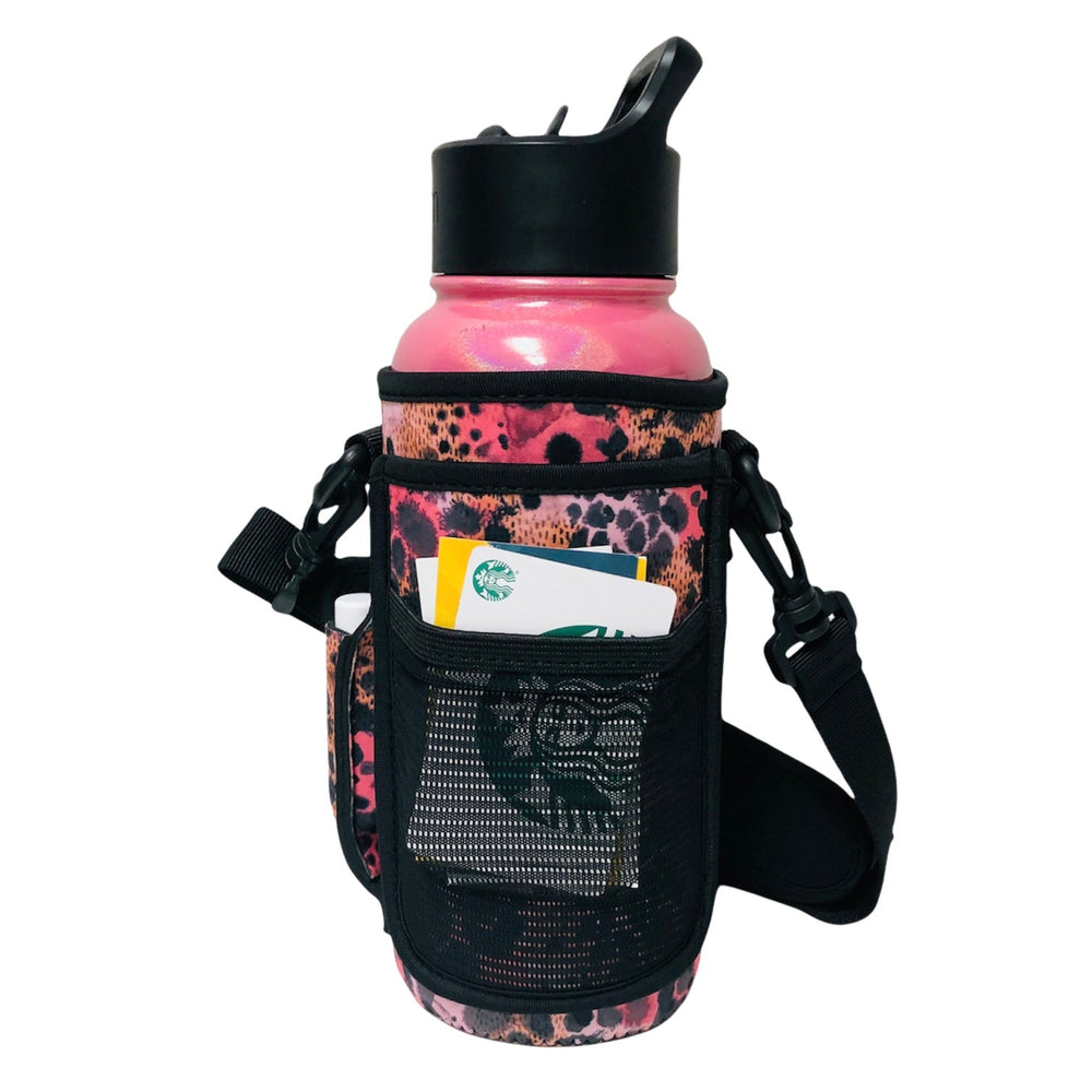 Blushing Leopard 30-40oz Tumbler Handler™ With Carrying Strap - Drink Handlers