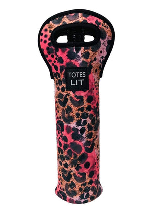 Blushing Leopard Wine Bottle Tote - Drink Handlers