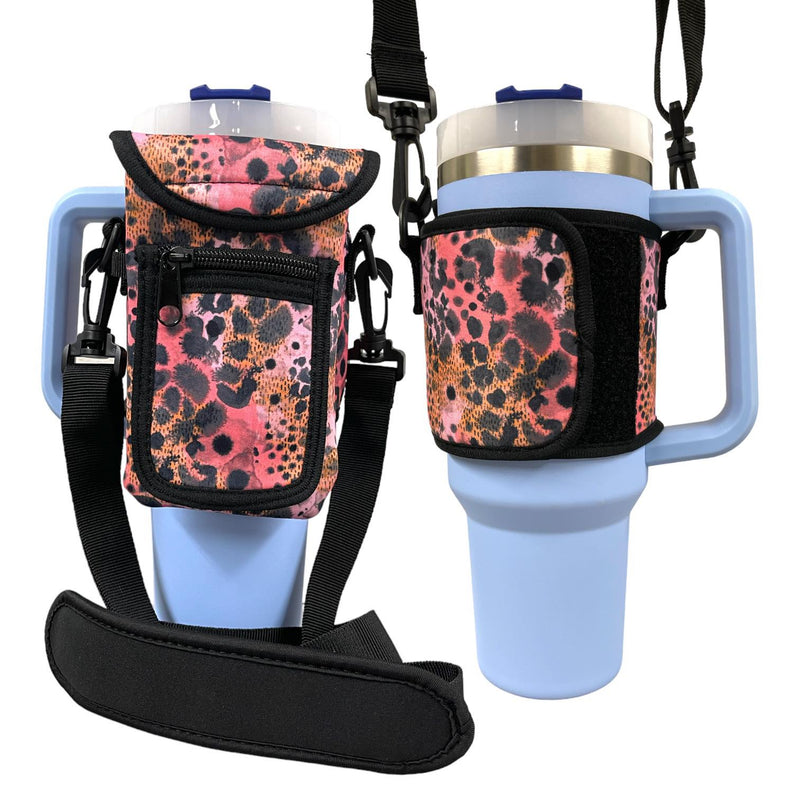 Blushing Leopard Wrap Around Drink Pocket *PREORDER* - Drink Handlers