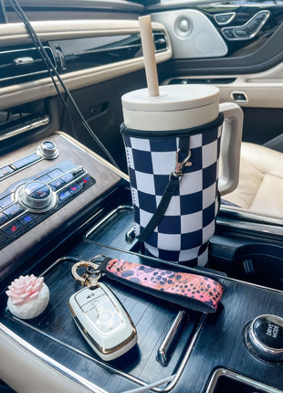 Blushing Leopard Wristlet Keychain - Drink Handlers