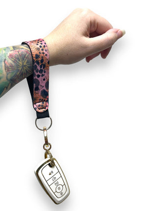 Blushing Leopard Wristlet Keychain - Drink Handlers