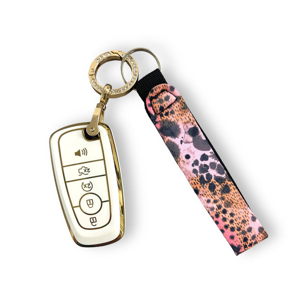 Blushing Leopard Wristlet Keychain - Drink Handlers