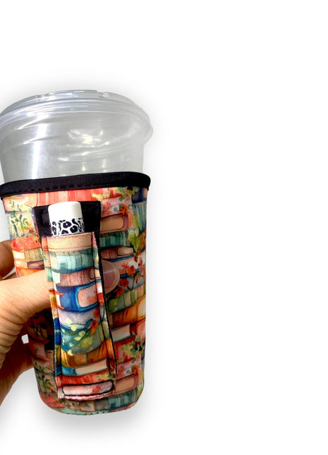 Books 16oz PINT Glass / Medium Fountain Drinks and Hot Coffee Handlers™ - Drink Handlers