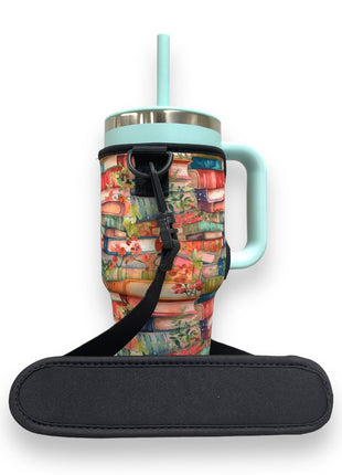 Books 25-35oz Tumbler With Handle Sleeve - Drink Handlers