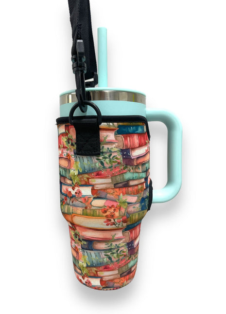 Books 25-35oz Tumbler With Handle Sleeve - Drink Handlers