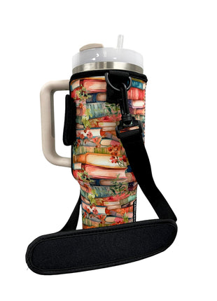 Books 40oz Tumbler With Handle Sleeve - Drink Handlers