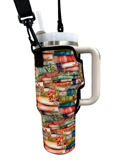 Books 40oz Tumbler With Handle Sleeve - Drink Handlers