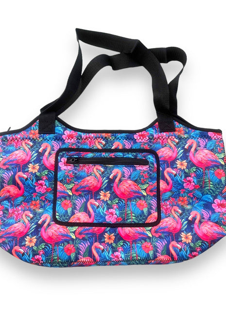 Bright Flamingo Neoprene Tote - Drink Handlers