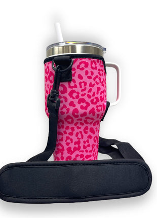 Bubble Gum Kitty 25-35oz Tumbler With Handle Sleeve - Drink Handlers