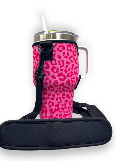 Bubble Gum Kitty 25-35oz Tumbler With Handle Sleeve - Drink Handlers