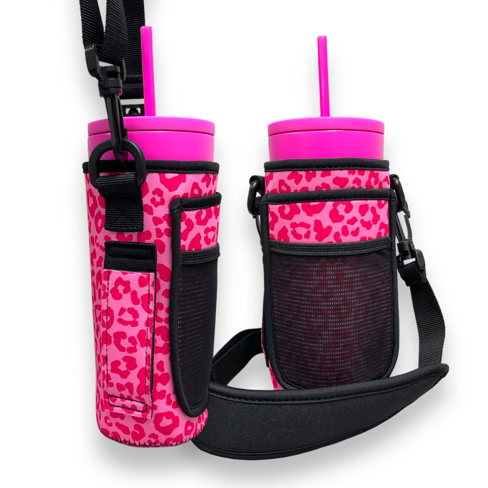 Bubble Gum Kitty 30-40oz Tumbler Handler™ With Carrying Strap - Drink Handlers