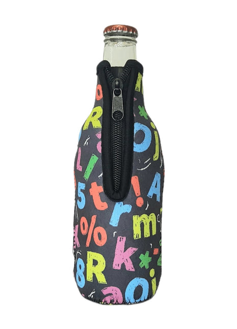 Chalkboard Letters 12oz Bottleneck Sleeve - Drink Handlers