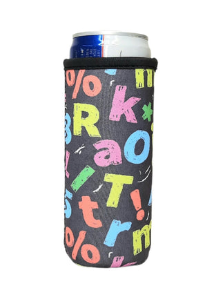 Chalkboard Letters 12oz Slim Can Sleeve - Limited Edition* - Drink Handlers