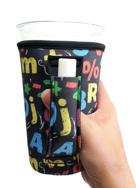 Chalkboard Letters 16oz PINT Glass / Medium Fountain Drinks and Tumbler Handlers™ - Drink Handlers