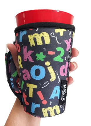 Chalkboard Letters 16oz PINT Glass / Medium Fountain Drinks and Tumbler Handlers™ - Drink Handlers