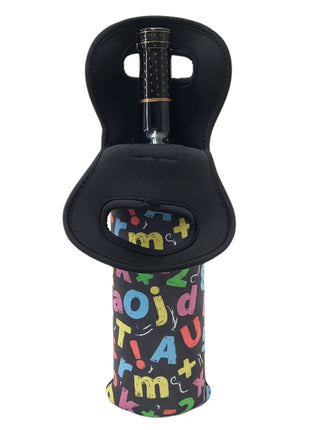 Chalkboard Letters Wine Bottle Tote - Drink Handlers
