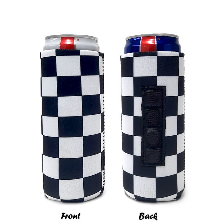 Checkerboard 12oz Magnetic Slim Can Sleeve - Drink Handlers
