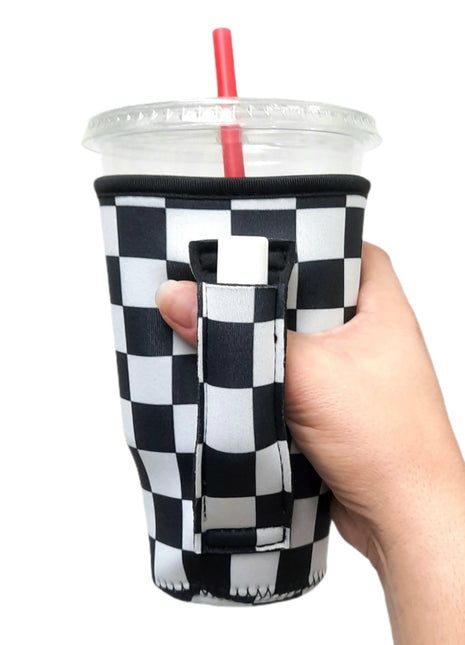 Checkerboard 20oz Large Coffee / Tea / Tumbler Handler™ - Drink Handlers