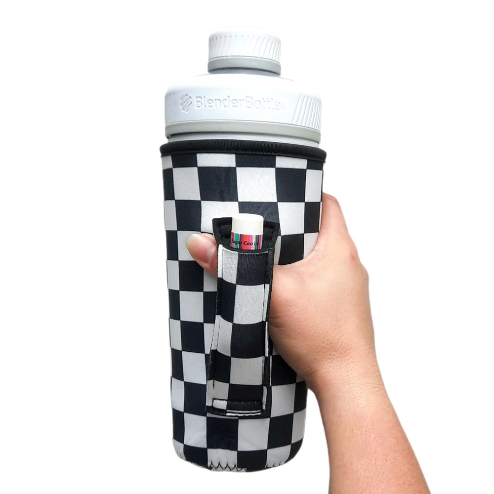 Checkerboard w/ Leopard Water Bottle Handler™
