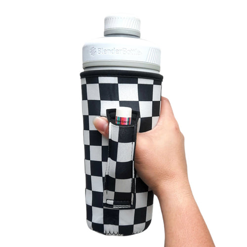 Checkerboard 25-35oz Tumbler With Handle Sleeve