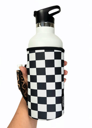 Checkerboard w/ Leopard 30oz Tumbler Handler™ - Drink Handlers