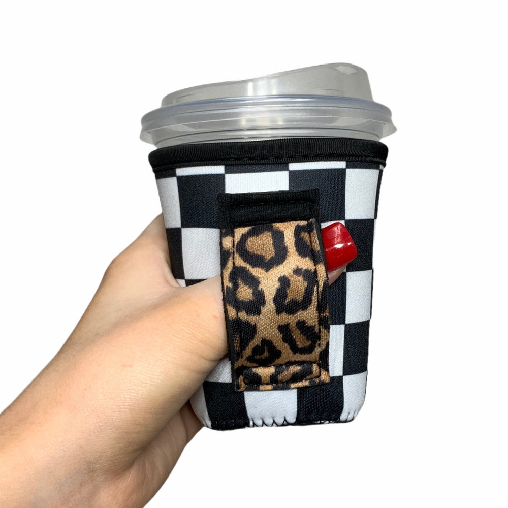 Checkerboard w/ Leopard Small & Medium Coffee Handler™ - Drink Handlers