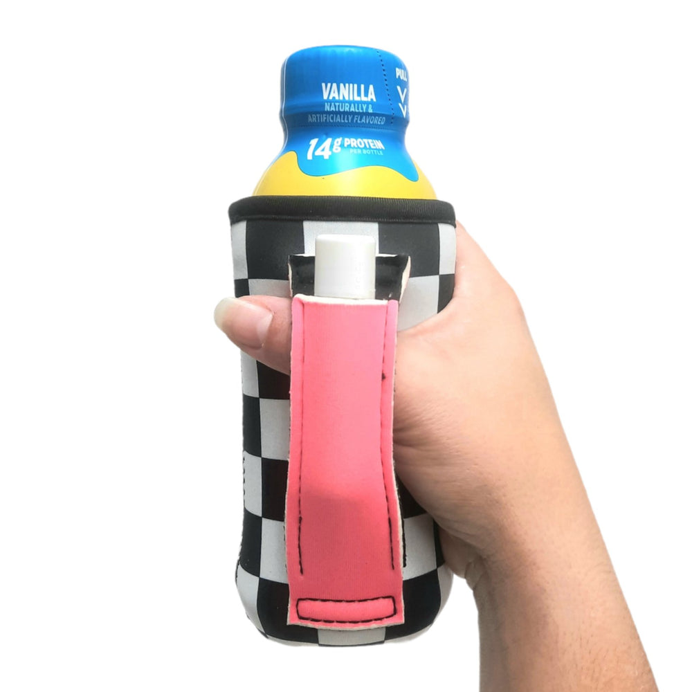 Checkerboard w/ Leopard Water Bottle Handler™ – Drink Handlers