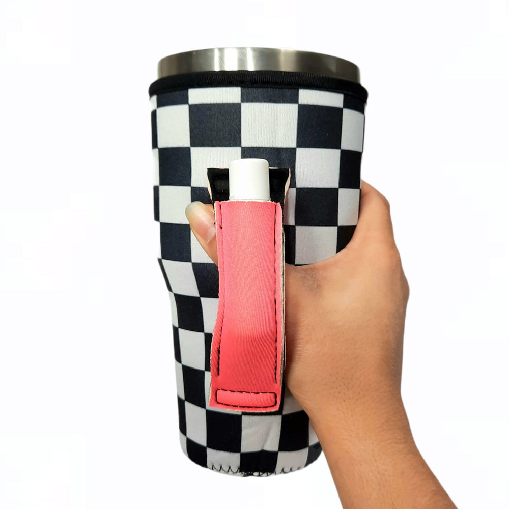 Checkerboard w/ Neon Pink 30oz Tumbler Handler™ – Drink Handlers