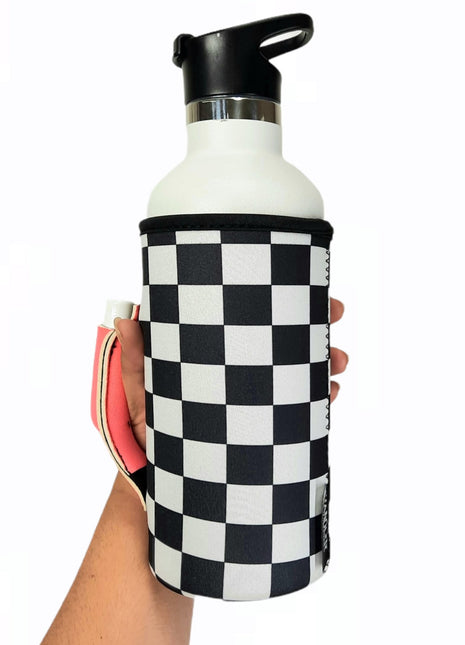 Checkerboard w/ Neon Pink 30oz Tumbler Handler™ - Drink Handlers