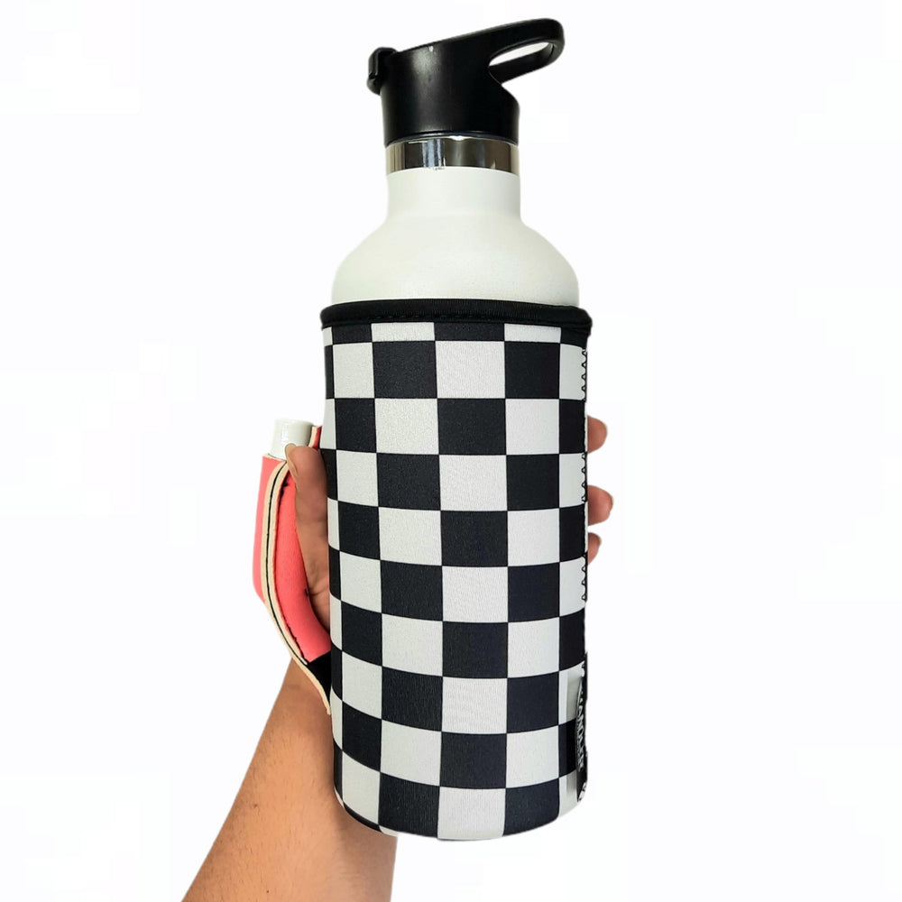 Checkerboard w/ Neon Pink 30oz Tumbler Handler™ - Drink Handlers