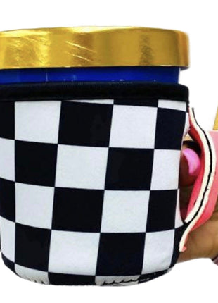 Checkerboard w/ Neon Pink Pint Size Ice Cream Handler™ - Drink Handlers