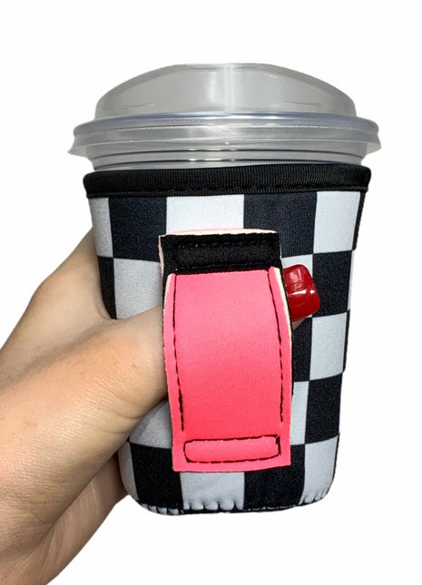 Checkerboard w/ Neon Pink Small & Medium Coffee Handler™ - Drink Handlers