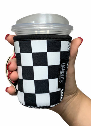 Checkerboard w/ Neon Pink Small & Medium Coffee Handler™ - Drink Handlers