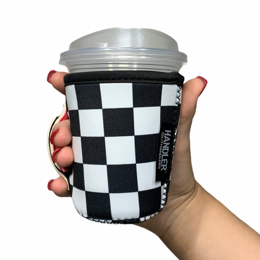 Checkerboard w/ Neon Pink Small & Medium Coffee Handler™ - Drink Handlers