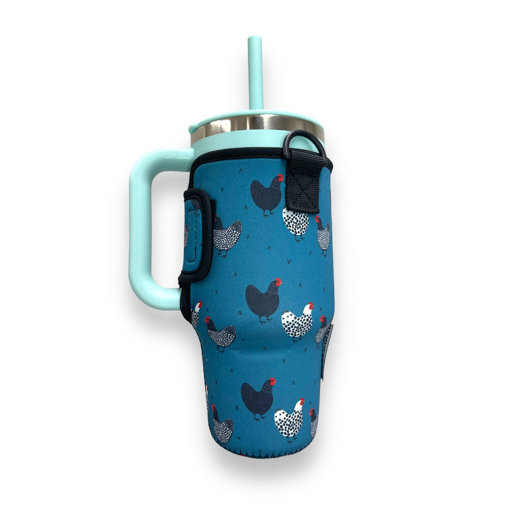 Chickens 25-35oz Tumbler With Handle Sleeve - Drink Handlers