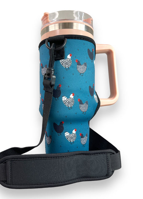 Chickens 40oz Tumbler With Handle Sleeve - Drink Handlers
