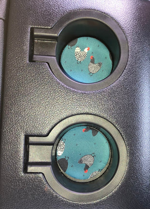 Chickens Neoprene Car Coasters - Drink Handlers