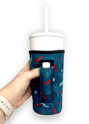 Christmas Holly 20oz Large Coffee / Tea / Tumbler Handler™ - Drink Handlers